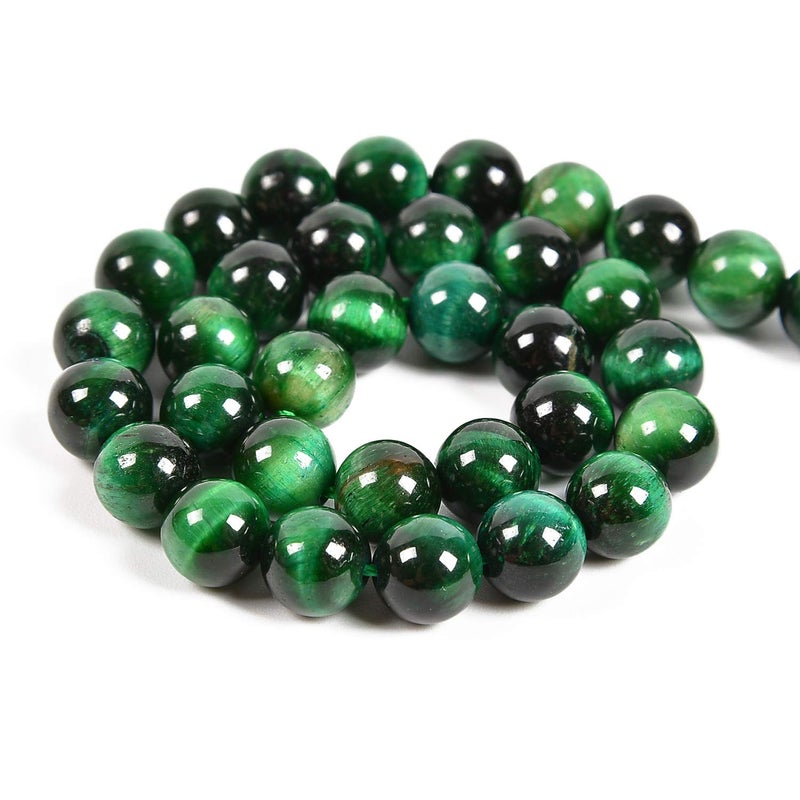 Nancybeads 60pcs 6mm Natural Green Tiger's Eye Gemstone Round Spacer Loose Stone Beads for Jewelry Making 15.5" 1 Strand (Green Tiger's Eye, 6mm 60Beads) - Image 2